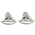 Sterling silver button earrings, 'Full Sail' - Handcrafted Sterling Silver Sailboat Button Earrings (image 2a) thumbail