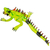 Blown glass figurine, 'Iguana's Stare in Green' - Handcrafted Green Iguana with Red Spines Glass Figurine (image 2c) thumbail
