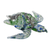 Art glass figurine, 'Marine Turtle in Green' - Handcrafted Green and Blue Sea Turtle Art Glass Figurine (image 2b) thumbail