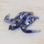 Art glass figurine, 'Marine Turtle in Blue' - Handcrafted Blue Sea Turtle Art Glass Figurine