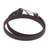 Men's leather wrap bracelet, 'City Nights' - Men's Black Leather Wrap Bracelet with Carabiner Clasp