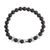 Men's agate stretch bracelet, 'Moonlit Sky' - Men's Black Agate and Stainless Steel Stretch Bracelet