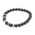 Men's agate stretch bracelet, 'Moonlit Sky' - Men's Black Agate and Stainless Steel Stretch Bracelet
