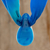 Halskette mit Anhänger aus Kunstglas - Blaue Seidenschal-Halskette mit Tropfen-Anhänger aus Kunstglas