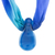 Art glass pendant necklace, 'Reflected Sky' - Blue Art Glass Teardrop Pendant Silk Scarf Necklace