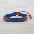 Wristband bracelet, 'Vital' - Blue Adjustable Wristband Bracelet with Colorful Cords