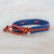 Wristband bracelet, 'Vital' - Blue Adjustable Wristband Bracelet with Colorful Cords (image 2b) thumbail
