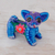 Keramikfigur - Handbemalte Keramik-Hundefigur in Blau und Lila