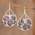 Sterling silver and copper dangle earrings, 'Vintage Flowers' - Sterling Silver and Copper Flower Earrings from Costa Rica thumbail