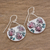 Sterling silver and copper dangle earrings, 'Vintage Flowers' - Sterling Silver and Copper Flower Earrings from Costa Rica (image 2b) thumbail