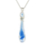Glass pendant necklace, 'Bubbling Spring' - Glass Pendant Necklace in Blue from Costa Rica