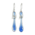 Glass dangle earrings, 'Bubbling Spring' (1.8 inch) - Glass Dangle Earrings in Blue from Costa Rica (1.8 inch) (image 2a) thumbail