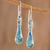 Glass dangle earrings, 'Crystalline Summer' - Handcrafted Glass Dangle Earrings from Costa Rica thumbail