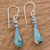 Glass dangle earrings, 'Crystalline Summer' - Handcrafted Glass Dangle Earrings from Costa Rica (image 2b) thumbail
