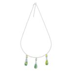 Glass pendant necklace, 'Bubbling Petals' - Colorful Glass Pendant Necklace from Costa Rica