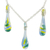 Glass pendant necklace, 'Bubbling Petals' - Colorful Glass Pendant Necklace from Costa Rica (image 2c) thumbail