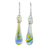 Glass dangle earrings, 'Bubbling Petals' - Colorful Glass Dangle Earrings from Costa Rica thumbail