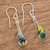 Glass dangle earrings, 'Bubbling Petals' - Colorful Glass Dangle Earrings from Costa Rica (image 2b) thumbail