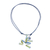 Art glass pendant necklace, 'Pond Frog' - Handmade Glass Frog Pendant Necklace from Costa Rica thumbail