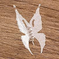 Sterling silver brooch, 'Elegant Wings' - Sterling Silver Butterfly Brooch from Costa Rica