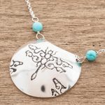 Sterling silver pendant necklace, 'Dragonfly Crescent' - Sterling Silver Dragonfly Pendant Necklace from Costa Rica