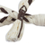 Diadema de macramé de algodón - Diadema de macramé de algodón marfil con rayas marrones hecha a mano
