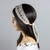 Stirnband aus Baumwoll-Makramee - Handgefertigtes Makramee-Stirnband aus elfenbeinfarbener Baumwolle mit braunen Streifen