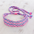 Cotton macramÃ© headband, 'Cotton Candy Swirl' - Handcrafted Blue and Pink Stripe Cotton MacramÃ© Headband thumbail