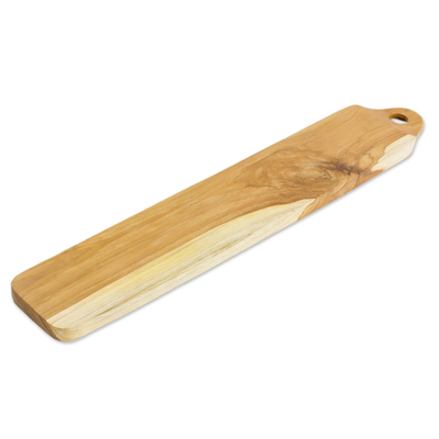 Teak wood breadboard, 'Family Favorite' - Handcrafted Costa Rican Teak Wood Bread Board