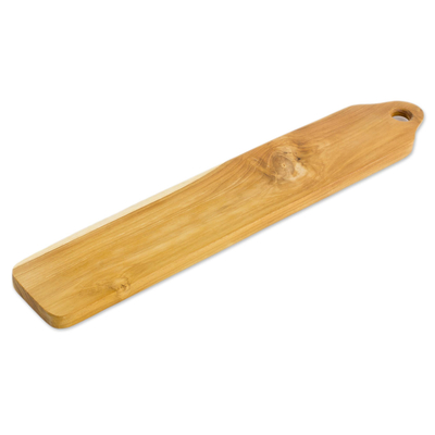 Teak wood breadboard, 'Family Favorite' - Handcrafted Costa Rican Teak Wood Bread Board