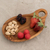Teak wood serving tray, 'Hearty' - Natural Grain Teak Wood Free Form Serving Tray