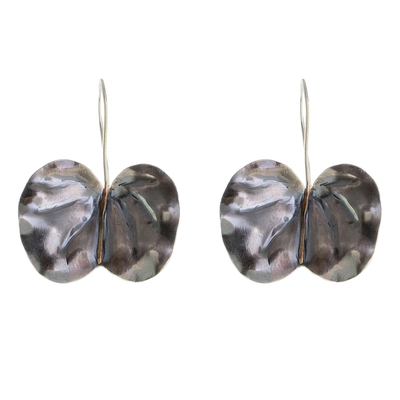 Sterling silver drop earrings, 'Hawaiian Orchid Leaf' - Sterling Silver Hawaiian Orchid Leaf Drop Earrings