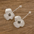 Pyrite drop earrings, 'Stelis Orchid' - Handcrafted Sterling Silver and Pyrite Orchid Drop Earrings (image 2b) thumbail
