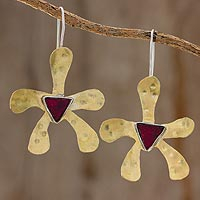 Featured review for Brass drop earrings, Spider Orchid