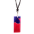 Art glass pendant necklace, 'Untamed Flower' - Purple Flower on Magenta Art Glass Pendant Necklace