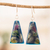 Art glass dangle earrings, 'Deep Sea Currents' - Blue Trapezoid Art Glass Dangle Earrings from Costa Rica thumbail