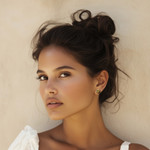 Natural flower button earrings, 'Eternal Bouquet in Green' - Green Flower in Clear Resin Button Earrings from Costa Rica