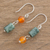 Jade and carnelian dangle earrings, 'Sunny Viridian' - Jade and Carnelian Dangle Earrings from Guatemala (image 2b) thumbail
