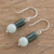 Jade dangle earrings, 'Green Nature' - Bi-Color Jade Dangle Earrings Crafted in Guatemala (image 2b) thumbail