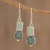 Jade dangle earrings, 'Frondy Forest' - Two-Tone Jade Dangle Earrings from Guatemala