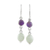 Jade and amethyst dangle earrings, 'Verdant Jacaranda' - Jade and Amethyst Dangle Earrings from Guatemala thumbail