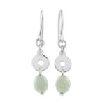 Jade dangle earrings, 'Ancestral Rings' - Circular Apple Green Jade Dangle Earrings from Guatemala