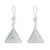 Jade dangle earrings, 'Apple Green Triangle of Life' - Triangular Apple Green Jade Dangle Earrings from Guatemala thumbail