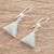 Jade dangle earrings, 'Apple Green Triangle of Life' - Triangular Apple Green Jade Dangle Earrings from Guatemala (image 2b) thumbail