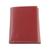 Billetera de cuero - Cartera de tres pliegues de cuero rojo aurora cosida y cortada a mano