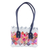 Recycled magazine shoulder bag, 'Modern Bouquet' - Handcrafted Pink Recycled Magazine Paper Shoulder Bag (image 2a) thumbail
