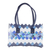 Recycled magazine shoulder bag, 'Modern Waves' - Handcrafted Blue Recycled Magazine Paper Shoulder Bag (image 2b) thumbail