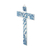 Recycled glass cross, 'Faith Flows' - Clear and Blue Recycled Bottle Glass Art Cross for Wall (image 2b) thumbail