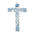 Recycled glass cross, 'Faith Flows' - Clear and Blue Recycled Bottle Glass Art Cross for Wall (image 2c) thumbail