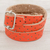 Wickelarmband aus recyceltem Leder - Orangefarbenes Lederwickelarmband aus Costa Rica